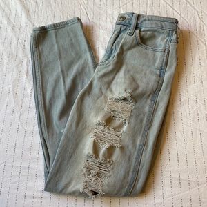 High Waisted Ripped Hollister Mom Jeans